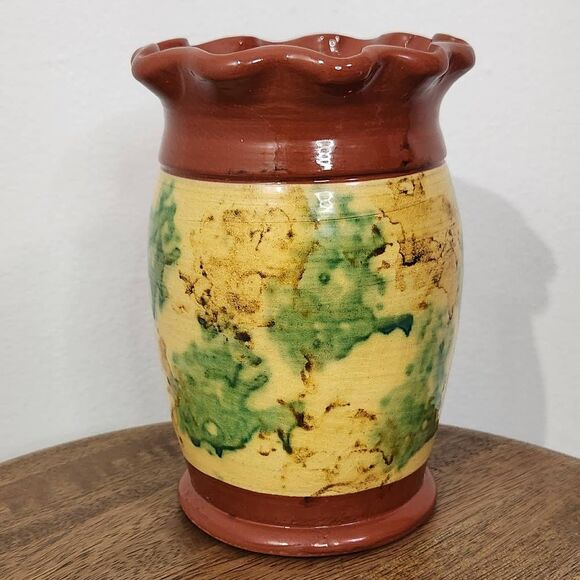 Jeff White Redware Vintage Pottery Vase Redware Pottery 1986 Vintage Redware - Picture 4 of 9